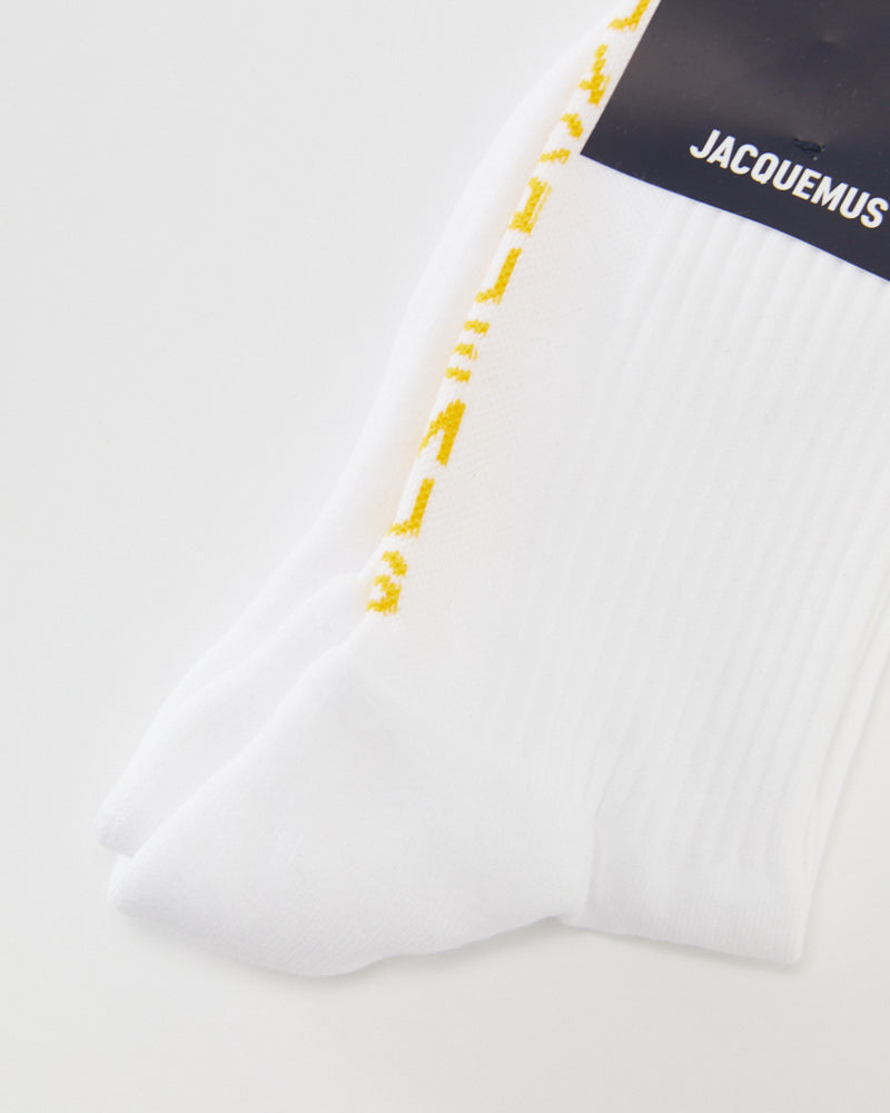 Chaussettes Vertical Logo Socks - White (7869142073569)