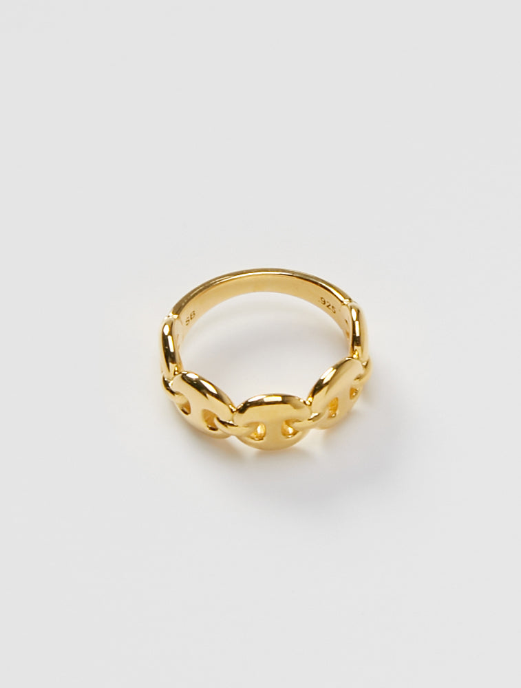 Gold Small Circle Link Ring (7746077491425)