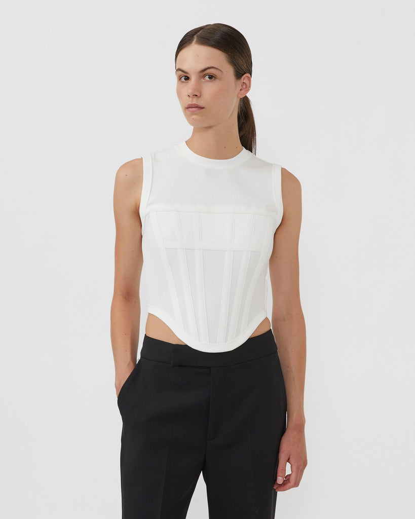 jersey corset tee white dion lee
