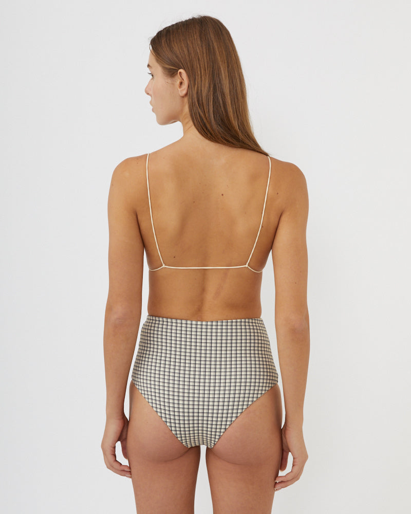 High Waisted Bikini Brief - Check (7875167518945)