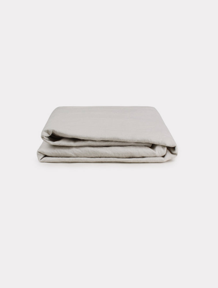 Linen Fitted Sheet - Dove Grey (7743899664609)